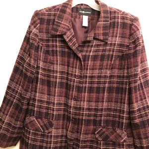 Sag Harbor Women's Plum Plaid Blazer
